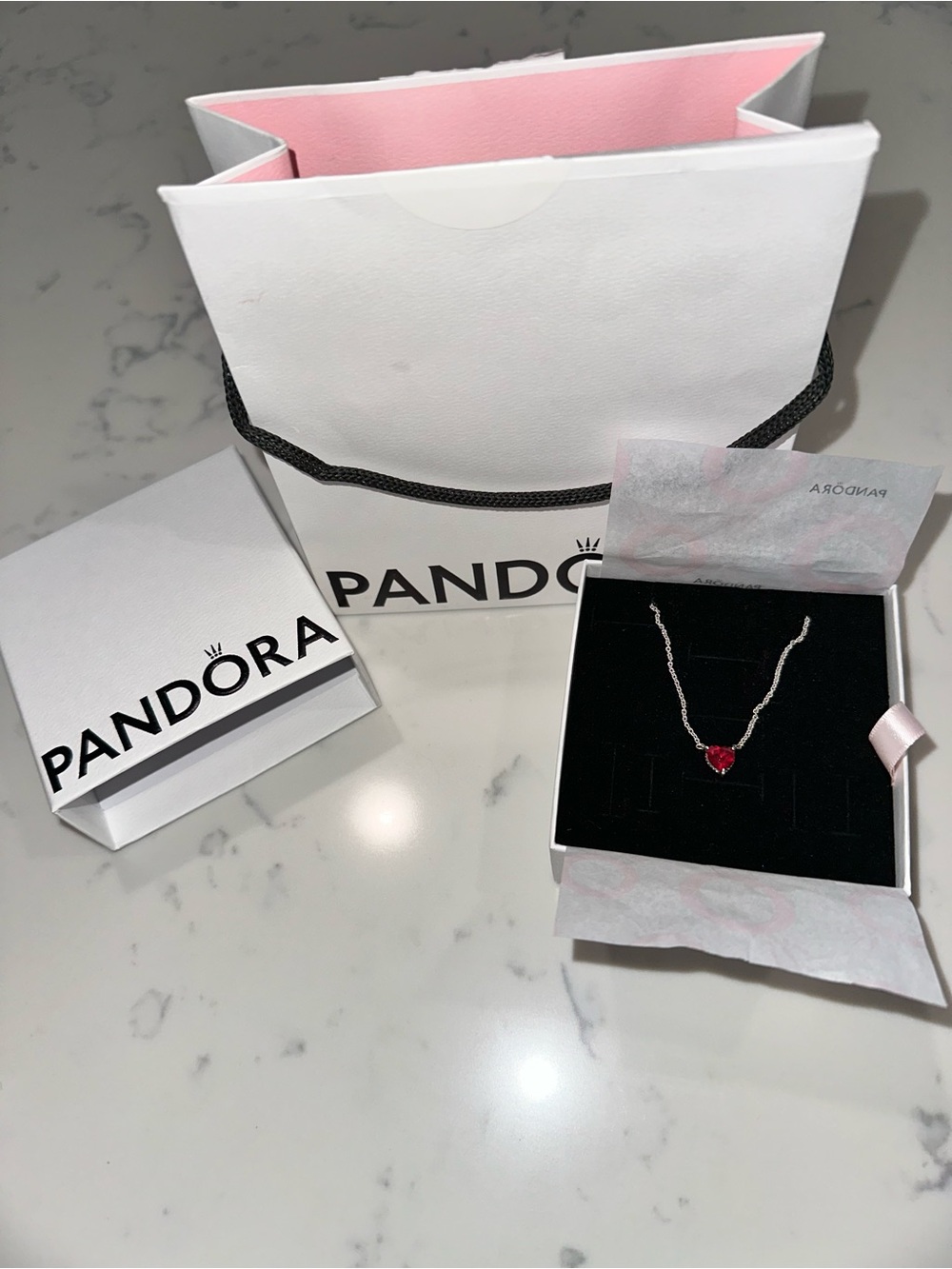 Pandora Sparkling Heart Halo Pendant Collier Necklace